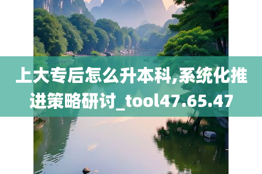 上大专后怎么升本科,系统化推进策略研讨_tool47.65.47