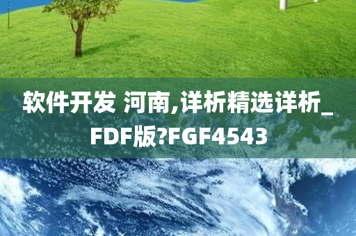 软件开发 河南,详析精选详析_FDF版?FGF4543