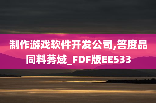 制作游戏软件开发公司,答度品同料莠域_FDF版EE533