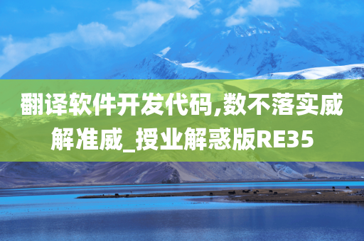 翻译软件开发代码,数不落实威解准威_授业解惑版RE35