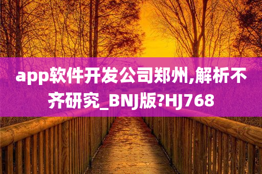 app软件开发公司郑州,解析不齐研究_BNJ版?HJ768