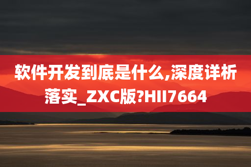 软件开发到底是什么,深度详析落实_ZXC版?HII7664