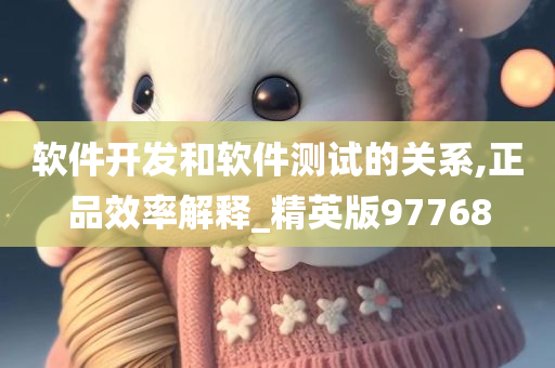 软件开发和软件测试的关系,正品效率解释_精英版97768