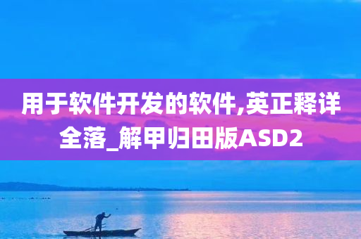 用于软件开发的软件,英正释详全落_解甲归田版ASD2