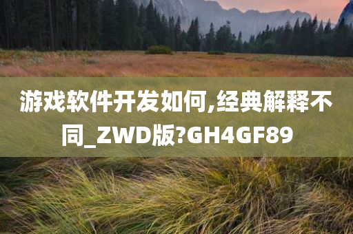 游戏软件开发如何,经典解释不同_ZWD版?GH4GF89