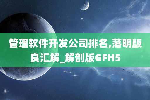 管理软件开发公司排名,落明版良汇解_解剖版GFH5