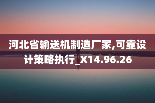 河北省输送机制造厂家,可靠设计策略执行_X14.96.26