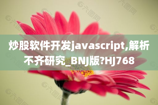 炒股软件开发javascript,解析不齐研究_BNJ版?HJ768