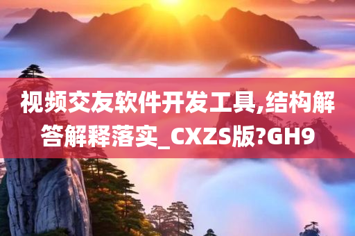 视频交友软件开发工具,结构解答解释落实_CXZS版?GH9