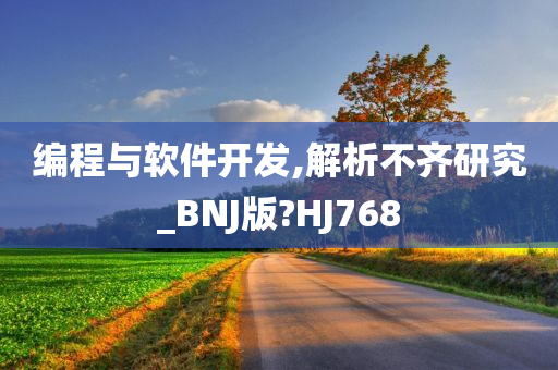 编程与软件开发,解析不齐研究_BNJ版?HJ768