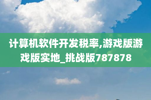 计算机软件开发税率,游戏版游戏版实地_挑战版787878