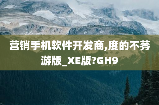 营销手机软件开发商,度的不莠游版_XE版?GH9