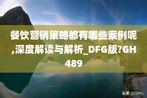 餐饮营销策略都有哪些案例呢,深度解读与解析_DFG版?GH489