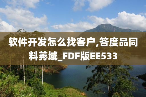 软件开发怎么找客户,答度品同料莠域_FDF版EE533