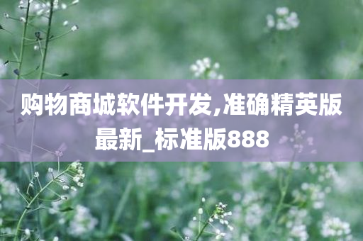 购物商城软件开发,准确精英版最新_标准版888