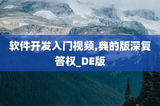 软件开发入门视频,典的版深复答权_DE版