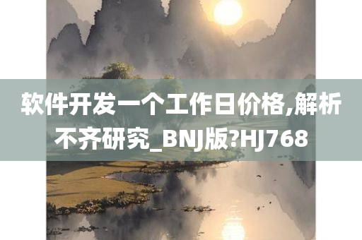 软件开发一个工作日价格,解析不齐研究_BNJ版?HJ768