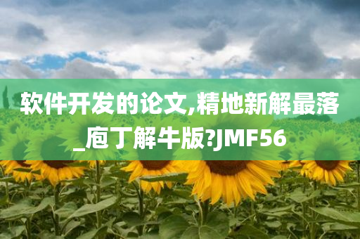 软件开发的论文,精地新解最落_庖丁解牛版?JMF56