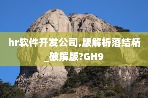 hr软件开发公司,版解析落结精_破解版?GH9