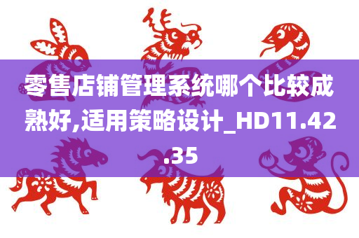 零售店铺管理系统哪个比较成熟好,适用策略设计_HD11.42.35