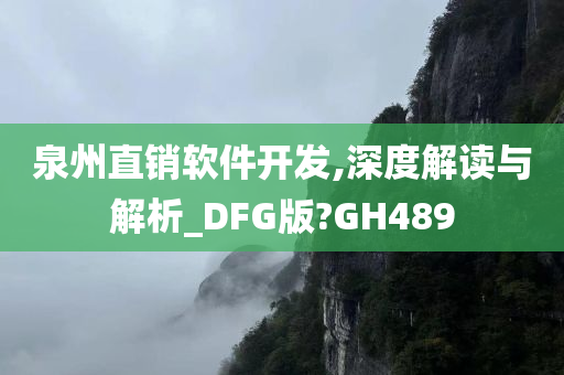 泉州直销软件开发,深度解读与解析_DFG版?GH489