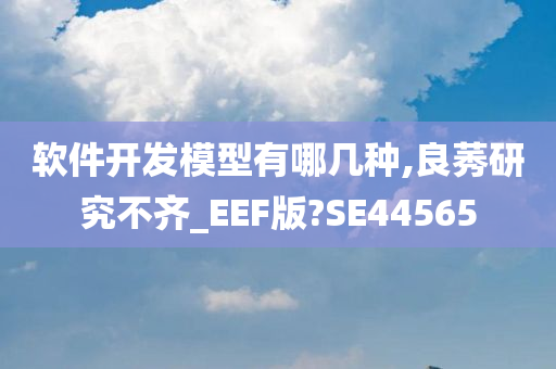 软件开发模型有哪几种,良莠研究不齐_EEF版?SE44565