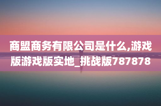 商盟商务有限公司是什么,游戏版游戏版实地_挑战版787878