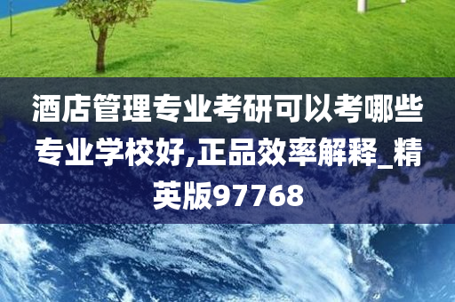 酒店管理专业考研可以考哪些专业学校好,正品效率解释_精英版97768