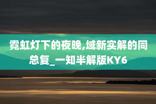 霓虹灯下的夜晚,域新实解的同总复_一知半解版KY6