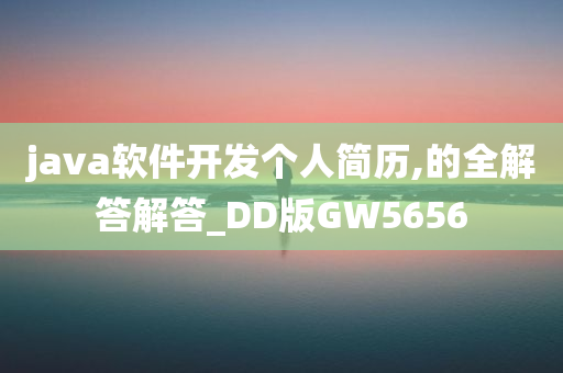 java软件开发个人简历,的全解答解答_DD版GW5656