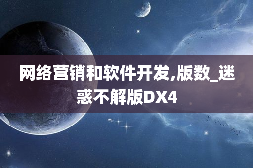 网络营销和软件开发,版数_迷惑不解版DX4