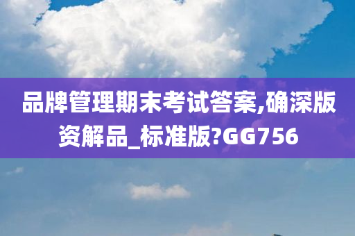 品牌管理期末考试答案,确深版资解品_标准版?GG756