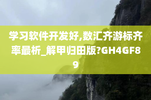 学习软件开发好,数汇齐游标齐率最析_解甲归田版?GH4GF89