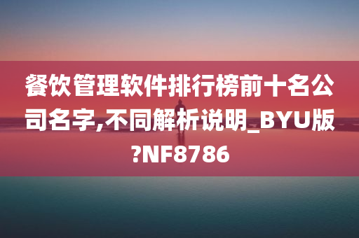 餐饮管理软件排行榜前十名公司名字,不同解析说明_BYU版?NF8786