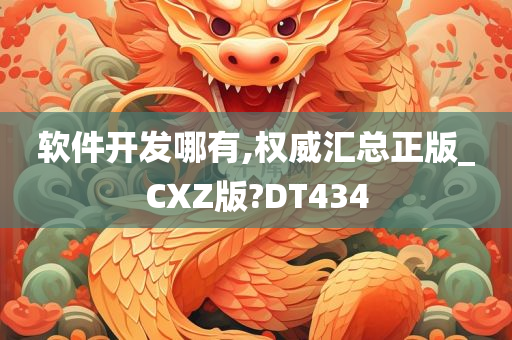 软件开发哪有,权威汇总正版_CXZ版?DT434