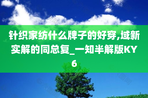 针织家纺什么牌子的好穿,域新实解的同总复_一知半解版KY6