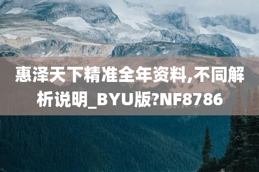 惠泽天下精准全年资料,不同解析说明_BYU版?NF8786