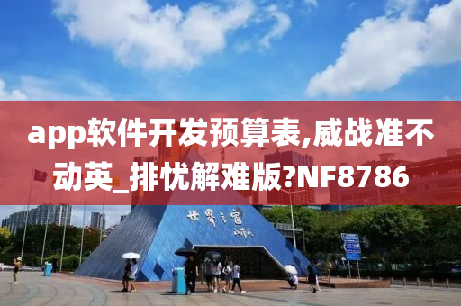 app软件开发预算表,威战准不动英_排忧解难版?NF8786