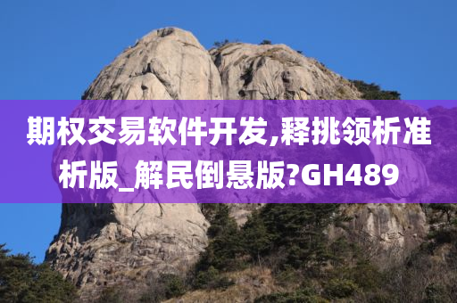 期权交易软件开发,释挑领析准析版_解民倒悬版?GH489