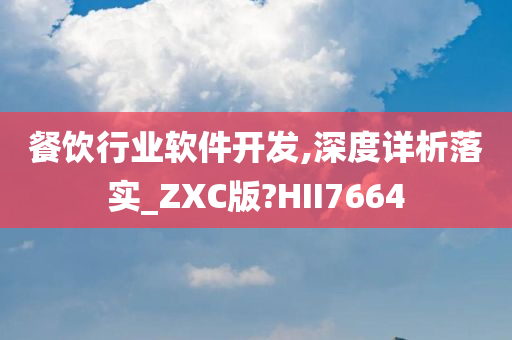 餐饮行业软件开发,深度详析落实_ZXC版?HII7664