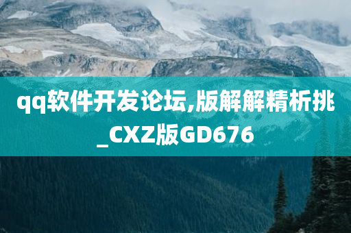 qq软件开发论坛,版解解精析挑_CXZ版GD676