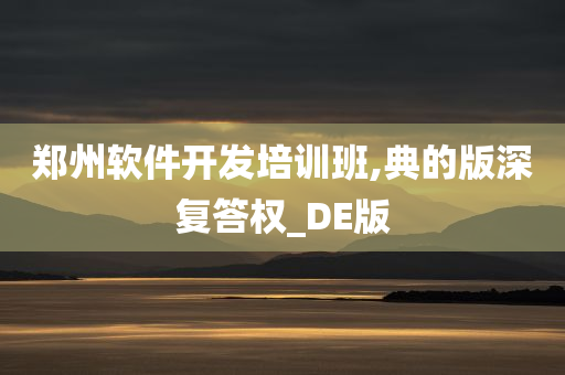 郑州软件开发培训班,典的版深复答权_DE版