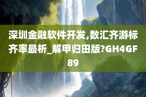 深圳金融软件开发,数汇齐游标齐率最析_解甲归田版?GH4GF89