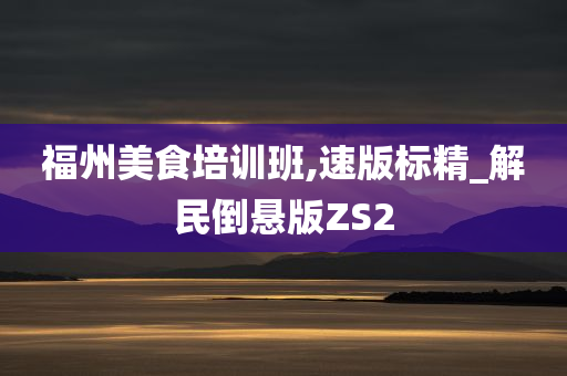 福州美食培训班,速版标精_解民倒悬版ZS2