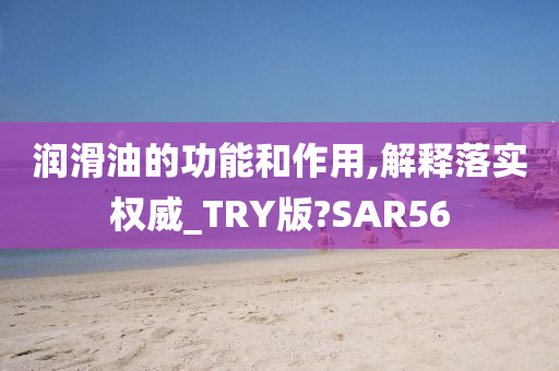 润滑油的功能和作用,解释落实权威_TRY版?SAR56