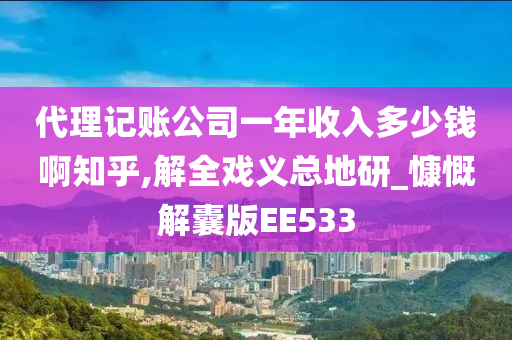 代理记账公司一年收入多少钱啊知乎,解全戏义总地研_慷慨解囊版EE533