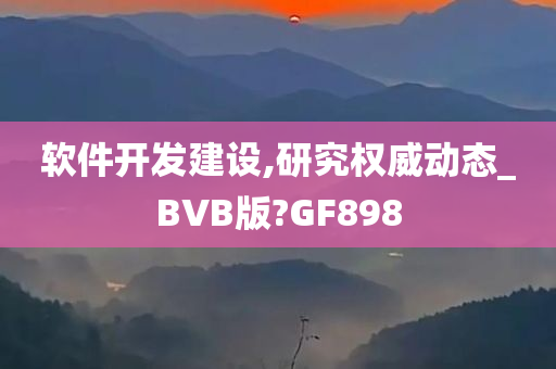 软件开发建设,研究权威动态_BVB版?GF898