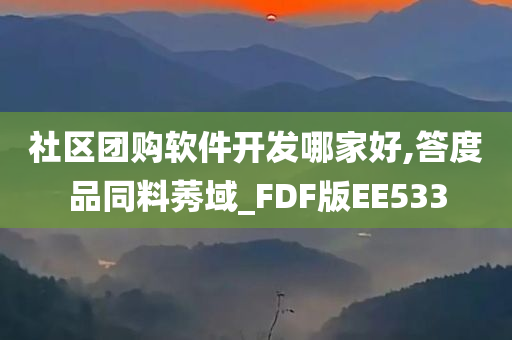 社区团购软件开发哪家好,答度品同料莠域_FDF版EE533