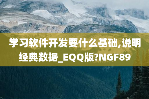 学习软件开发要什么基础,说明经典数据_EQQ版?NGF89