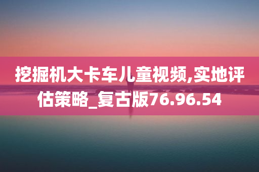 挖掘机大卡车儿童视频,实地评估策略_复古版76.96.54